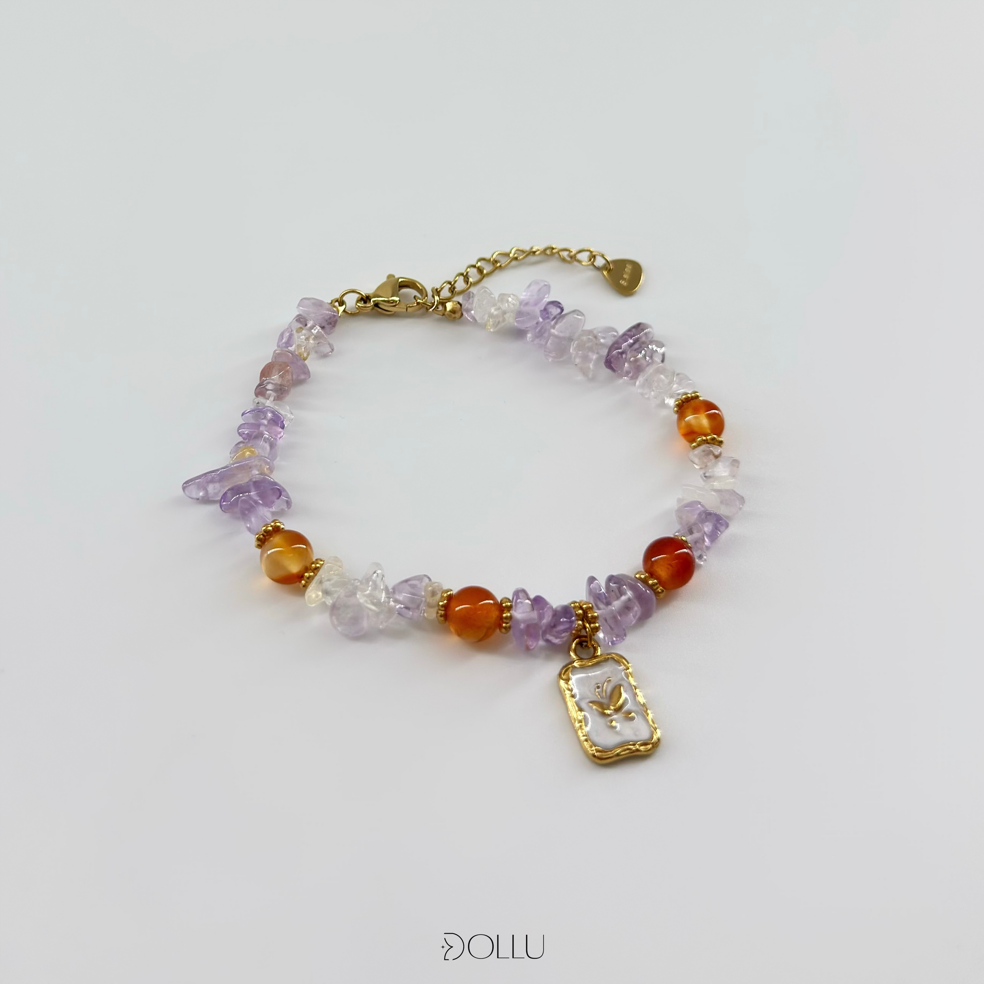 Bransoletka kamyczki, zawieszka "Butterfly Garden"