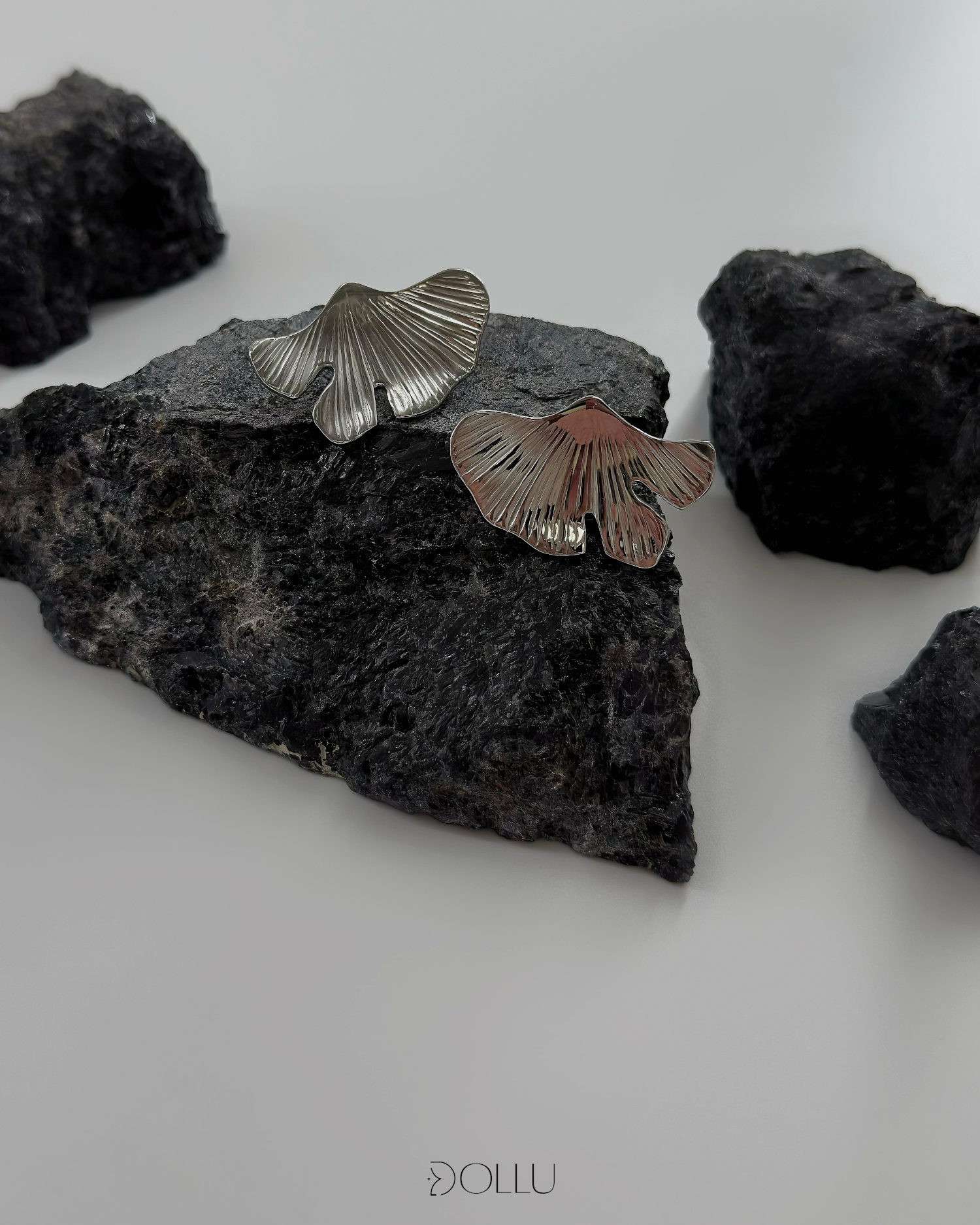 Kolczyki liść ginkgo "Livia" - gold/silver