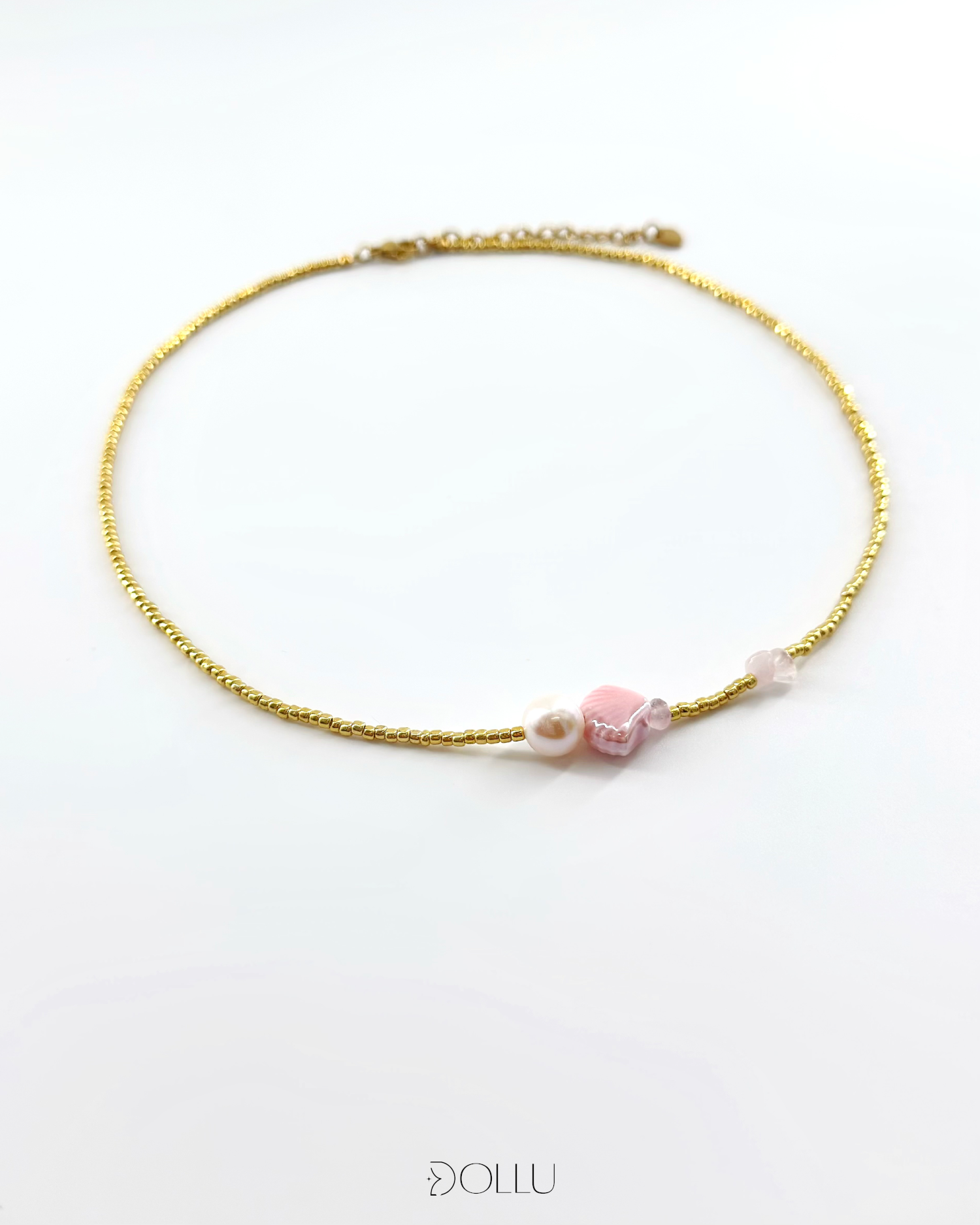 Naszyjnik muszelka, perła "Pink Shell"