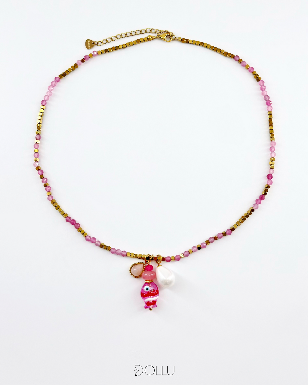 Naszyjnik charms "Coral Pink"