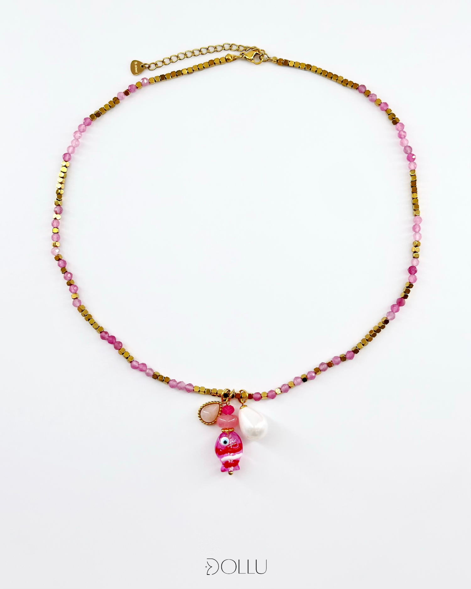 Naszyjnik charms "Coral Pink"