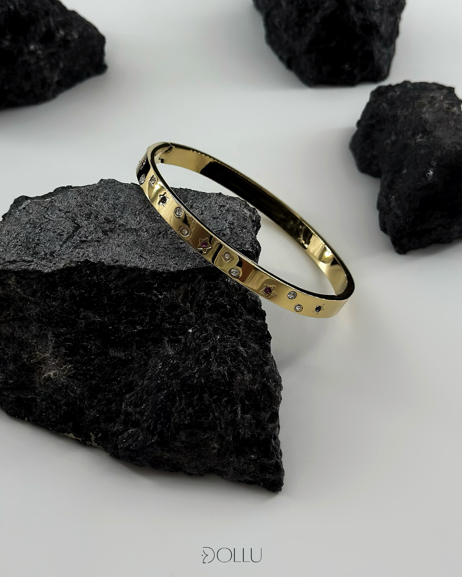 Bransoletka bangla "Astra" różowe kryształki