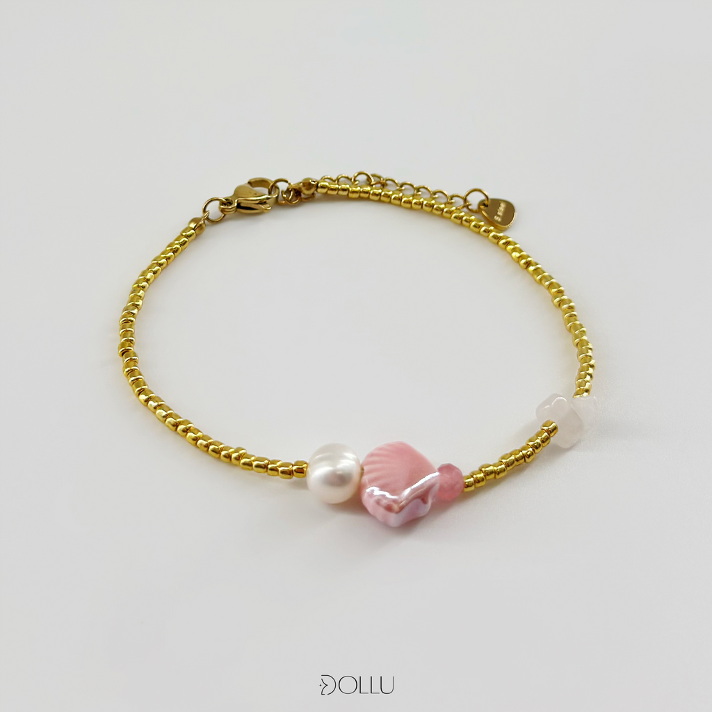 Bransoletka muszelka, perła "Pink Shell"