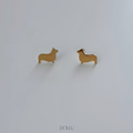 Mini kolczyki Corgi Gold / Jamnik Silver