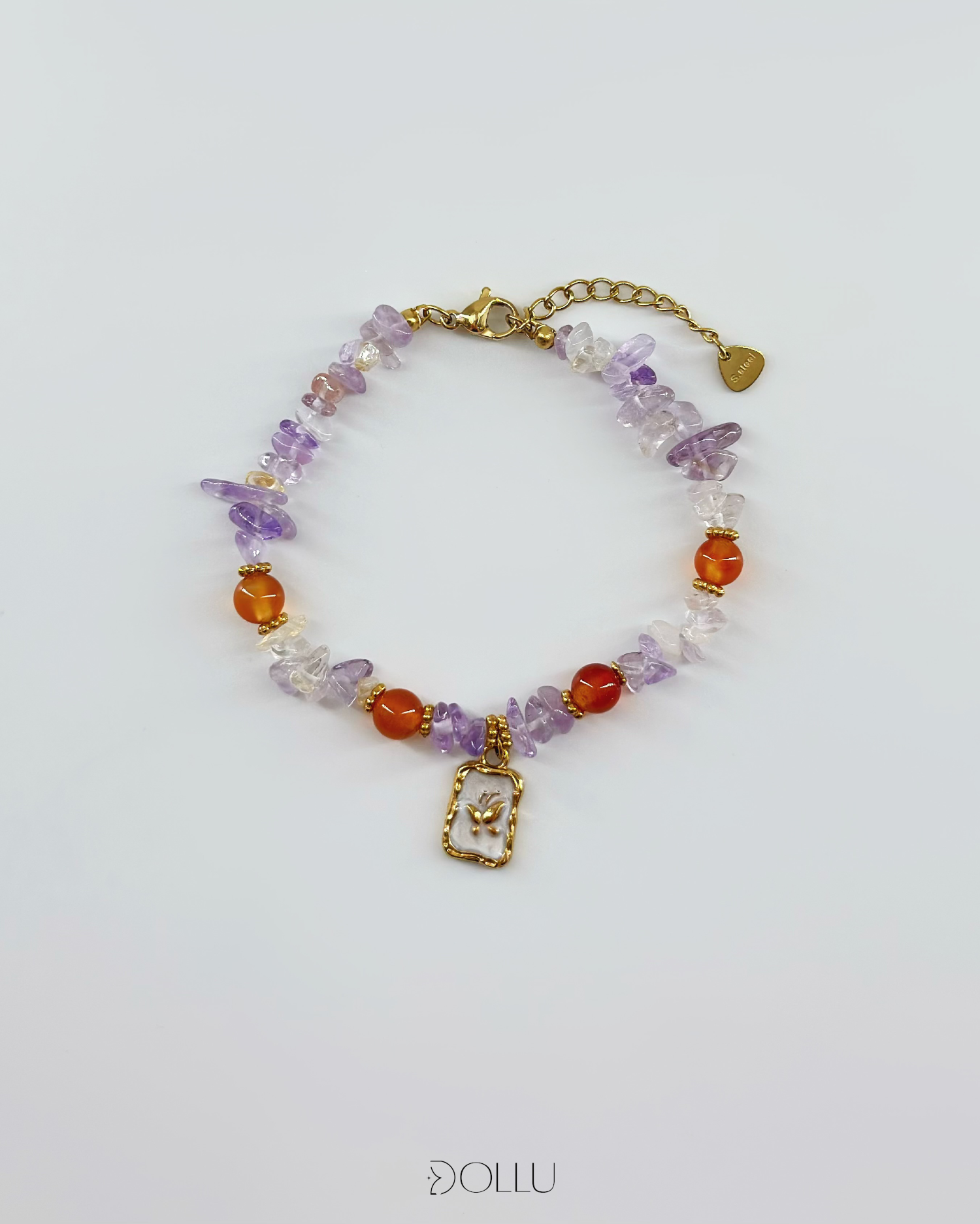 Bransoletka kamyczki, zawieszka "Butterfly Garden"