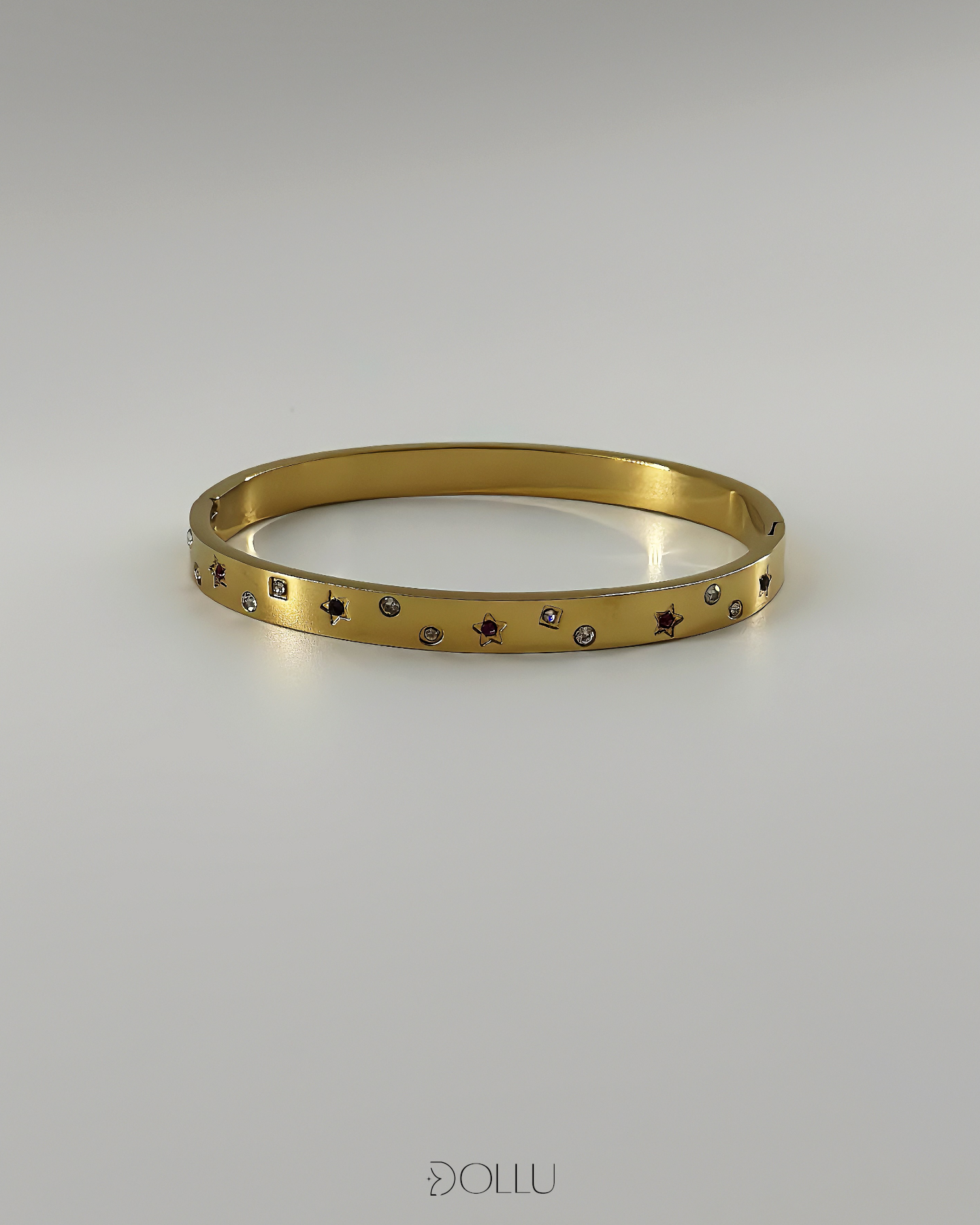 Bransoletka bangla "Astra" różowe kryształki