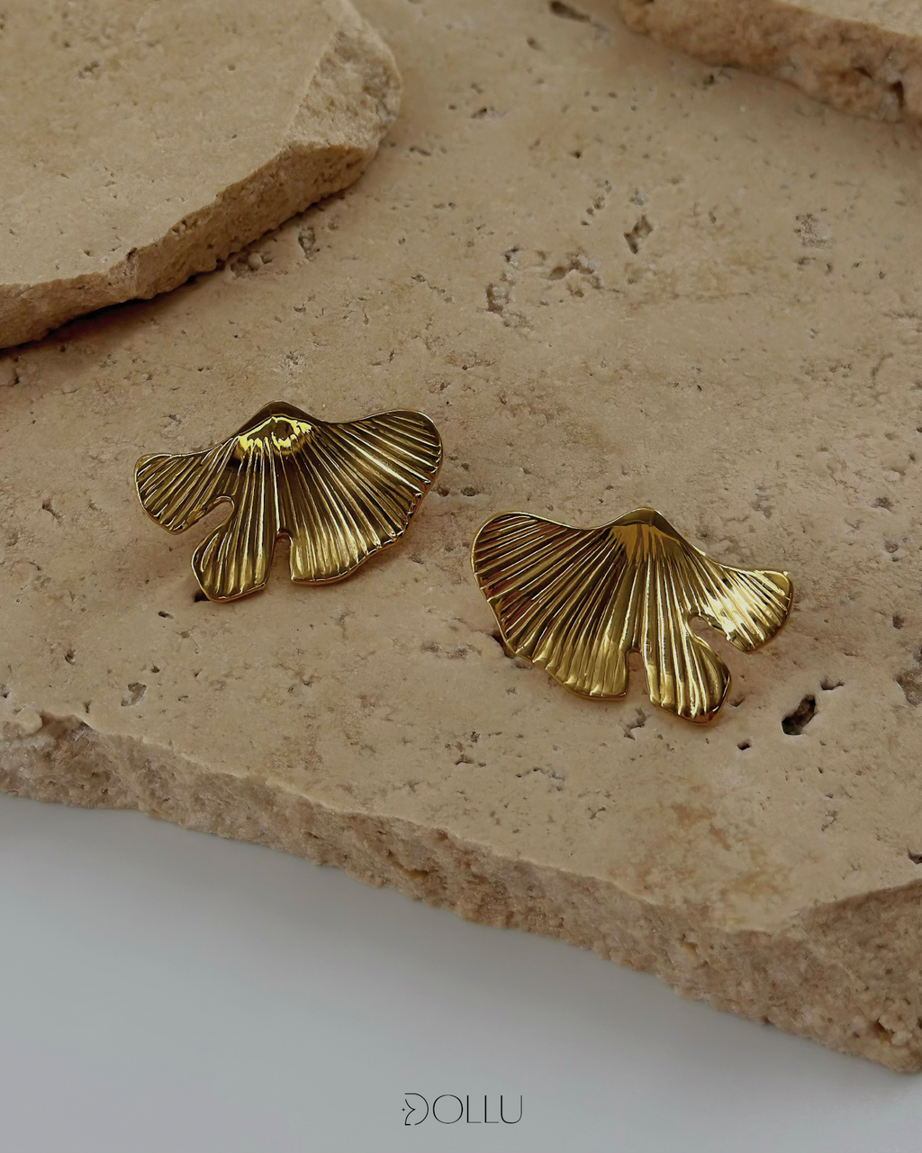 Kolczyki liść ginkgo "Livia" - gold/silver