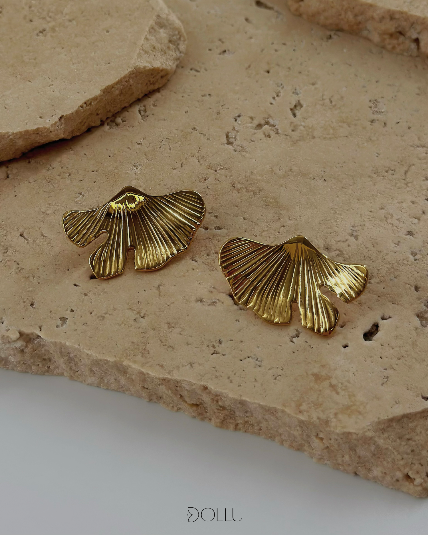 Kolczyki liść ginkgo "Livia" - gold/silver