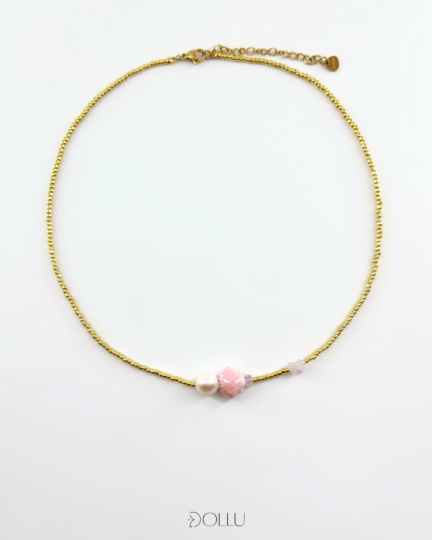 Naszyjnik muszelka, perła "Pink Shell"