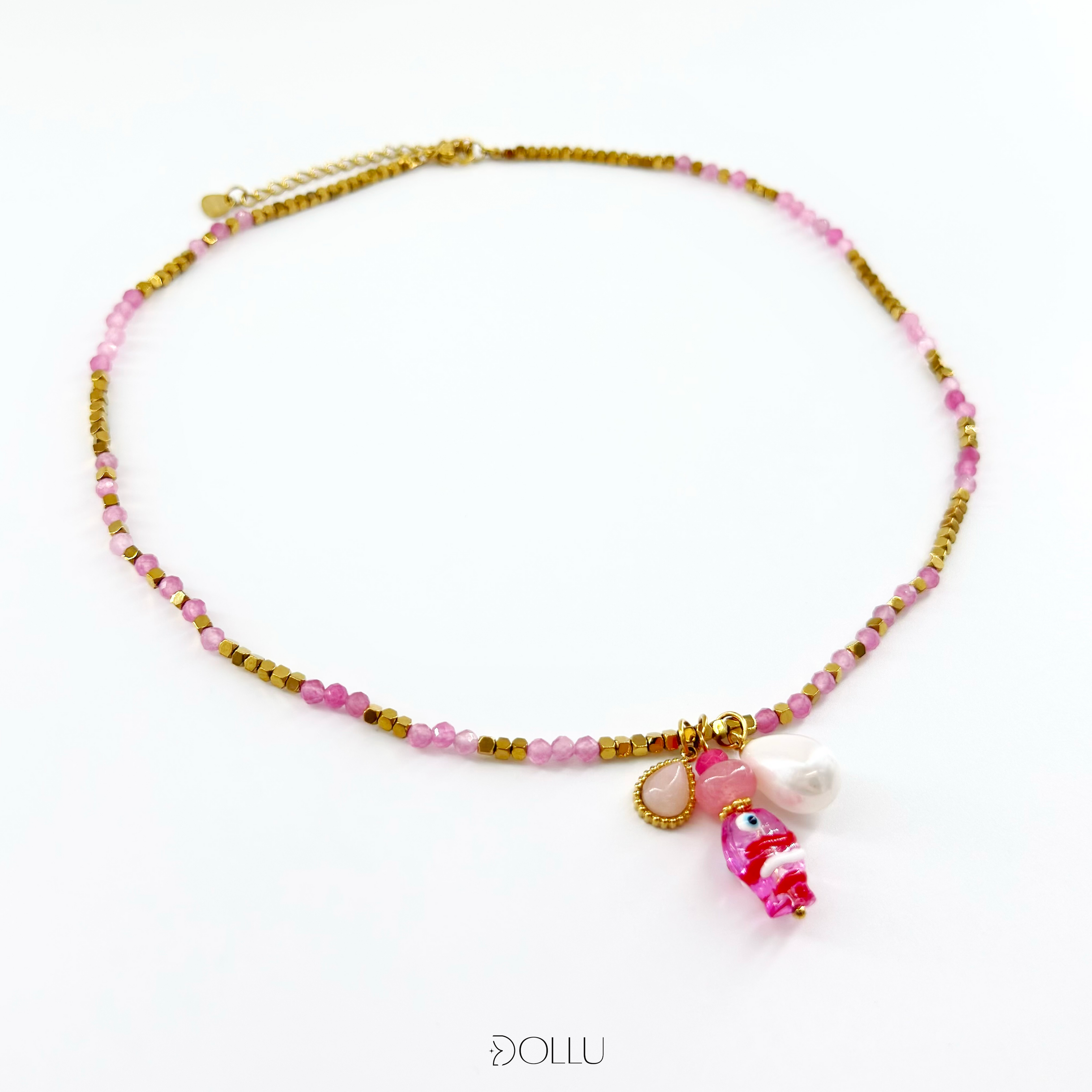 Naszyjnik charms "Coral Pink"