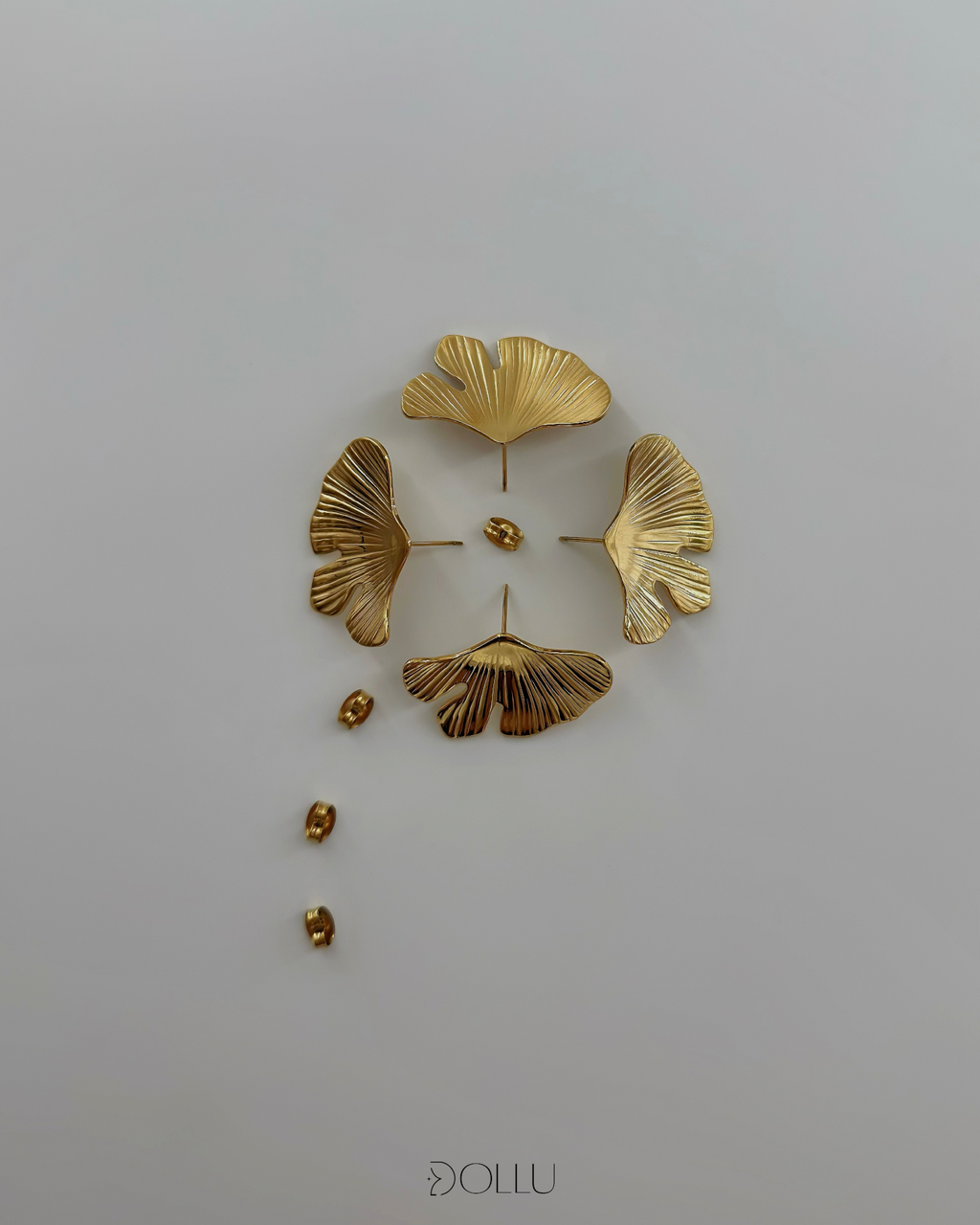 Kolczyki liść ginkgo "Livia" - gold/silver