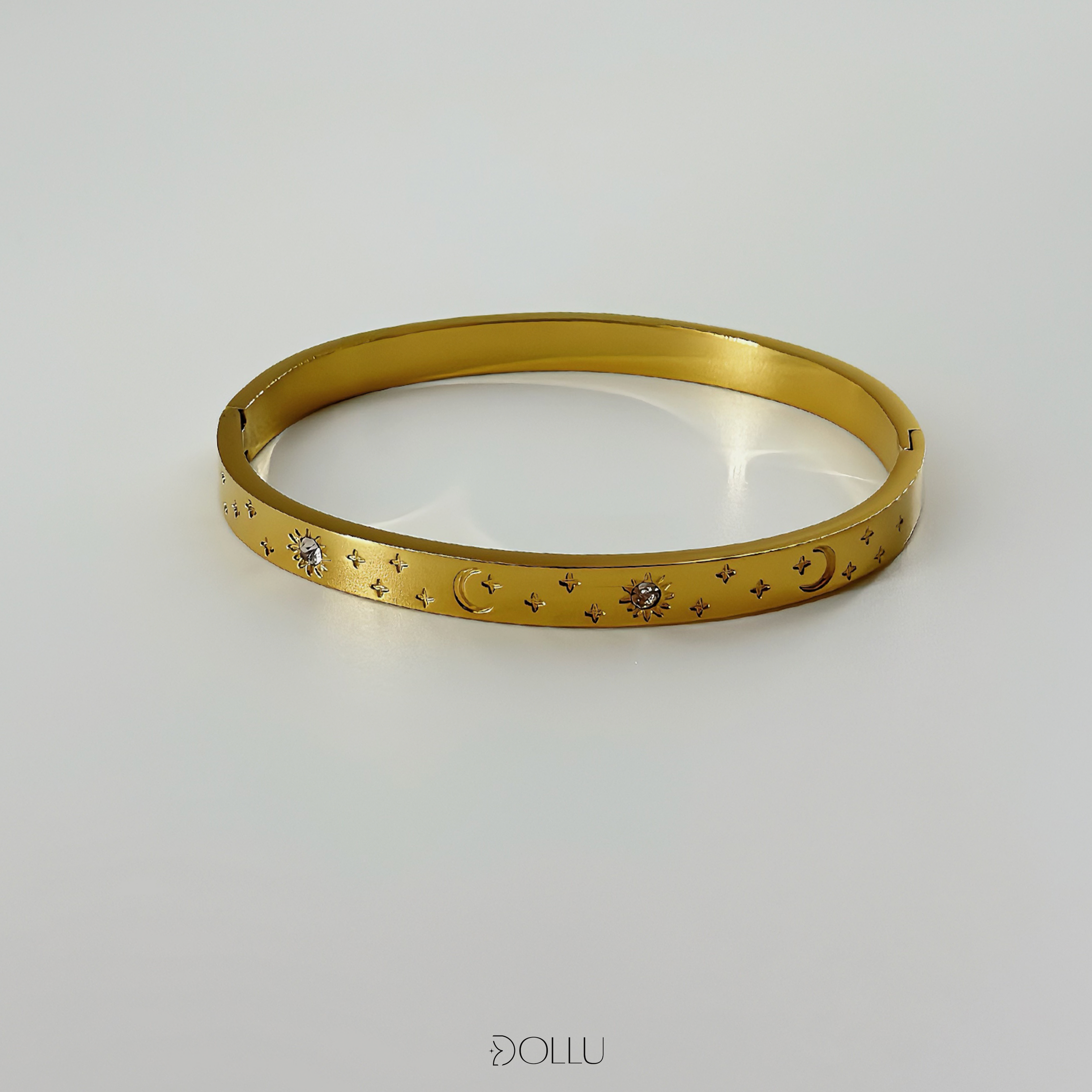 Bransoletka bangla "Astra" białe kryształki